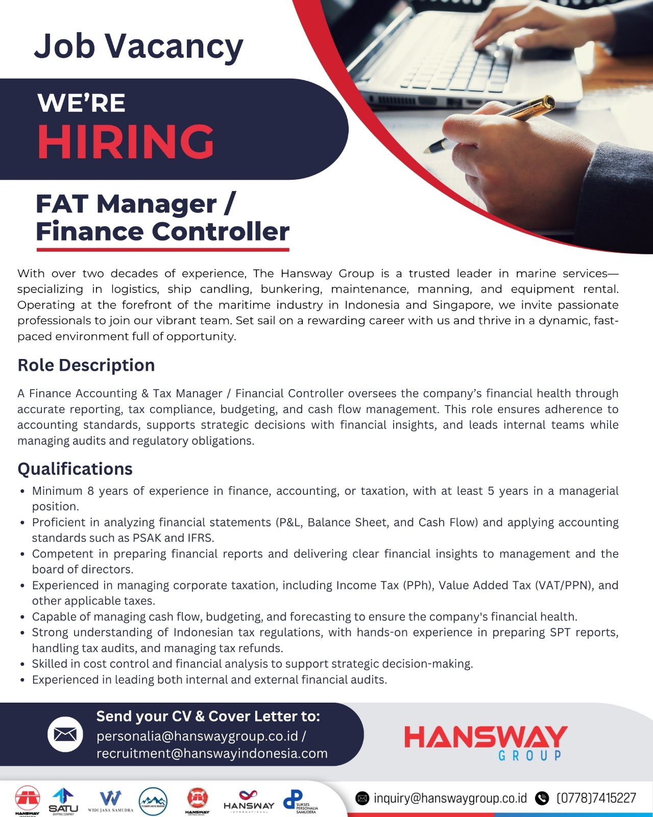Manager of Finance, Accounting & Tax Image